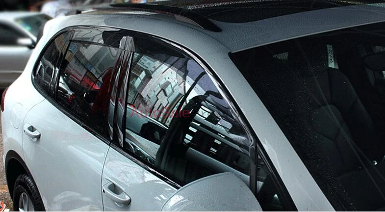 Для порsche Cayenne 2011 2012 2013 2014 клей 4 дверных оконных козырька Vent Shades Sun Rain Guard шт.|guard|guard