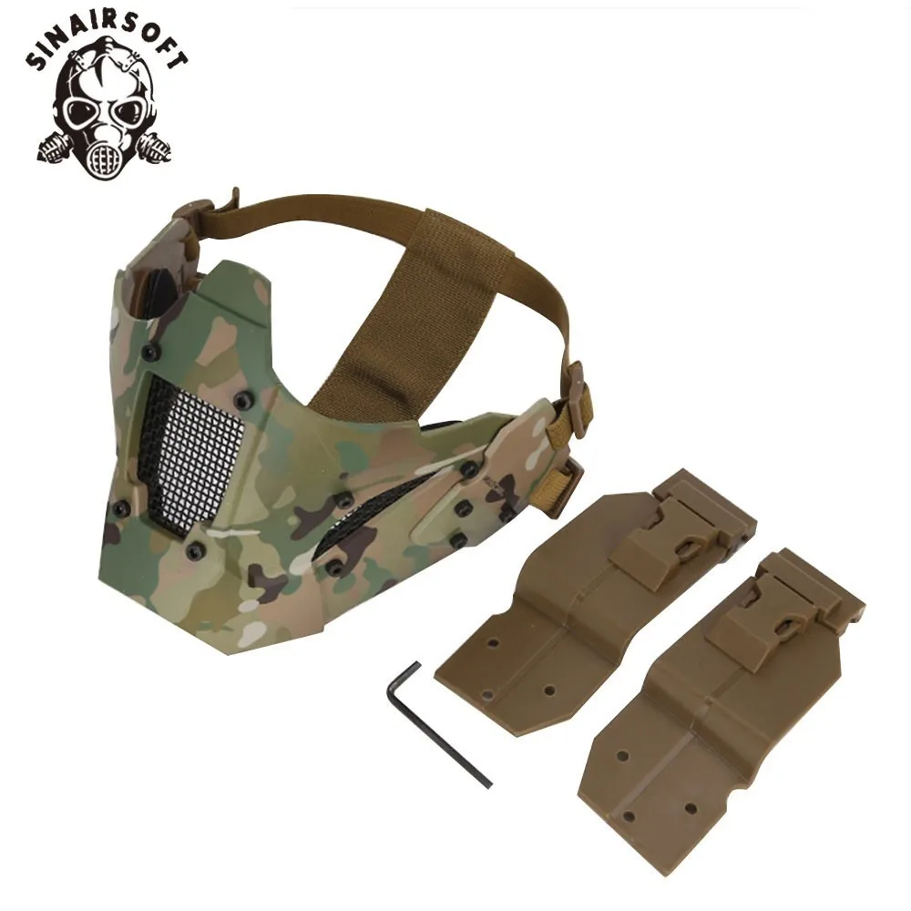 SINAIRSOFT Tactical IRON WARRIOR Style Mask Protective Half Face Plastic Combat Military Hunting Paintball Airsoft | Спорт и