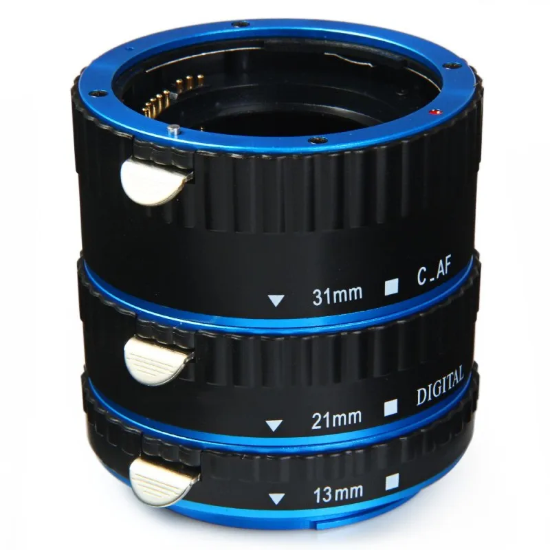 СИНИЙ Металлическая макроудлинительная Автоматическая труба для Kenko Canon EF-S объектив 1300D 1200D 1100D 60D 70D 550D 600D 6D 7D T5i T4i
