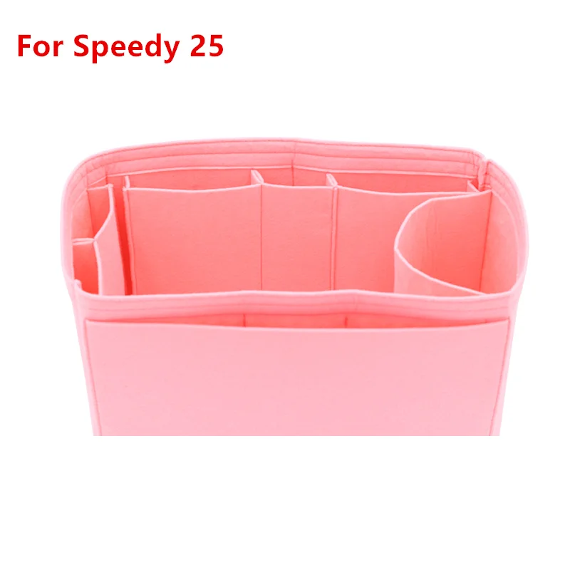 For Speedy 25 Pink Для SPEEDY 25 30 35 фетровая вставка сумка женская вставка Органайзер Сумочка Органайзер с карманами для сумка для косметики Органайзеры - Цвет: For Speedy 25 Pink