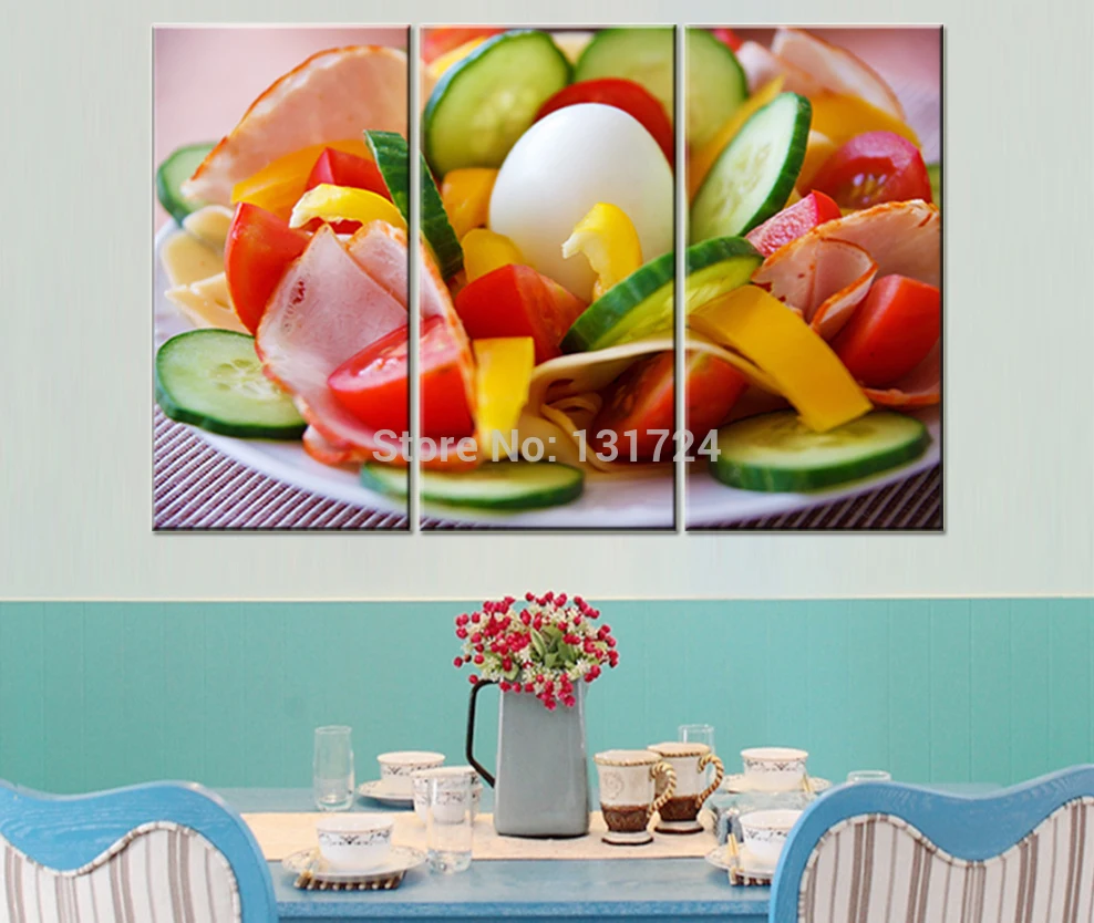 Картина по номерам на холсте вкусный овощной салат 3 шт.|canvas painting kit|canvas wall