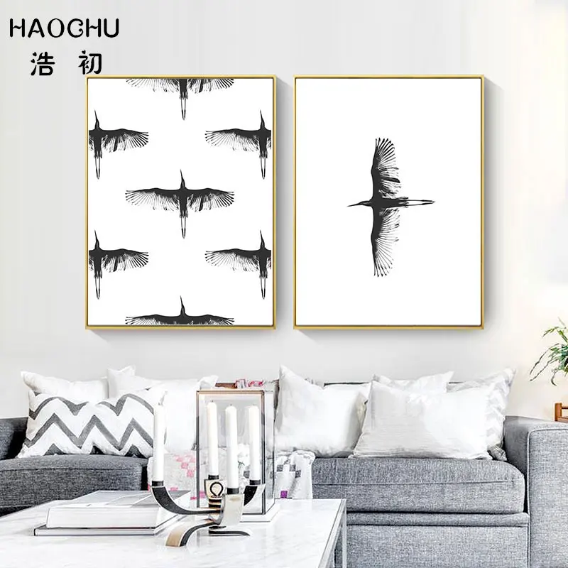 Original Flying Birds IN THE AIR Stretching Wings In Line Decorative Prints Unframed Pictures For Room Home Decoration | Дом и сад