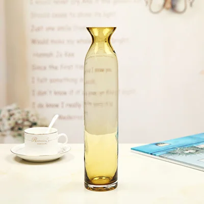 amber 30x5.5x6.5cm Европа разноцветная стеклянная ваза настольные вазы бутылки домашнего украшения для террариума стеклянные контейнеры свадебные украшения, аксессуары - Цвет: amber 30x5.5x6.5cm