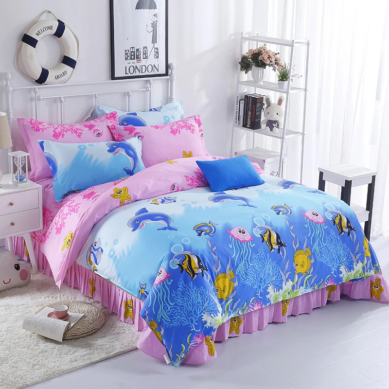 Последняя мода мультфильм горячей подводный мир печать хлопок удобные дышащие