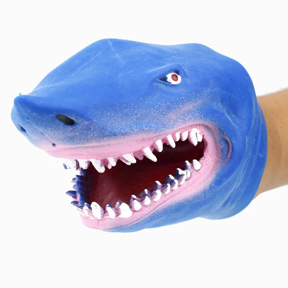 1 шт. зеленые мягкие TPR Bule shark ручные кукольные перчатки игрушки Детская игрушка