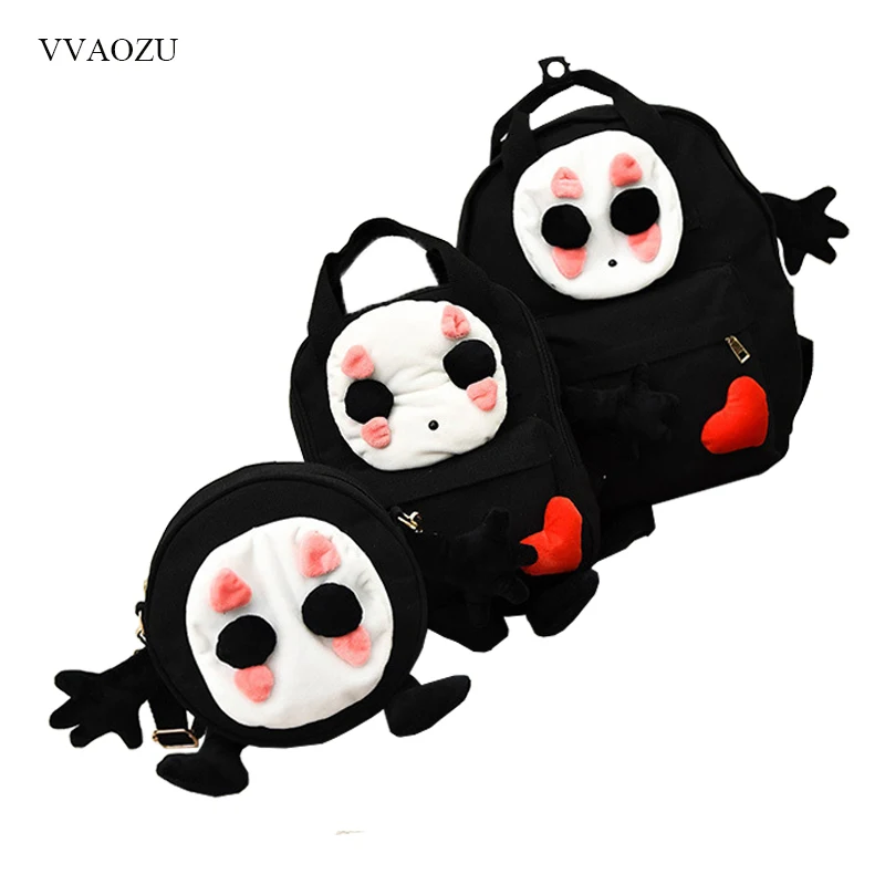 

Cute Spirited Away Cartoon No Face Action Figure Toy Back Pack Big Middle Small Messenger Crossbody Bags Shoulder Bag with Hands