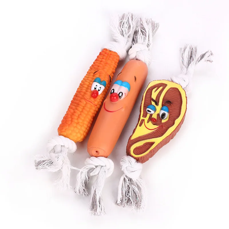 Rubber Corn Steak Sausage Bite Toy Tutoring Interactive Pet Squeak Toys Playing Partner Home Garden Products Supplies Joy | Дом и сад