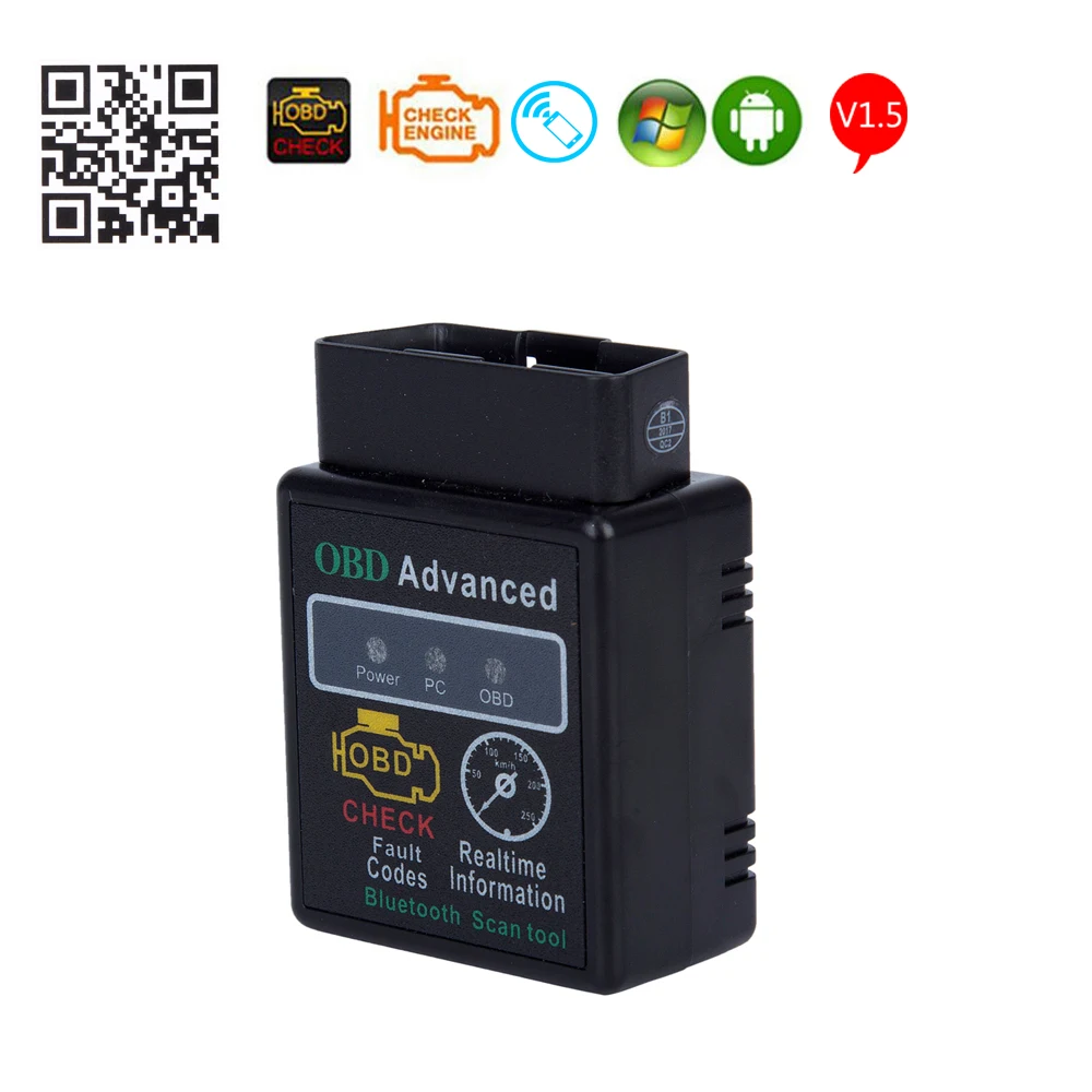 Автомобильный диагностический сканер ELM327 HHOBD OBD2 V1.5 интерфейс ELM 327 Bluetooth поддержка
