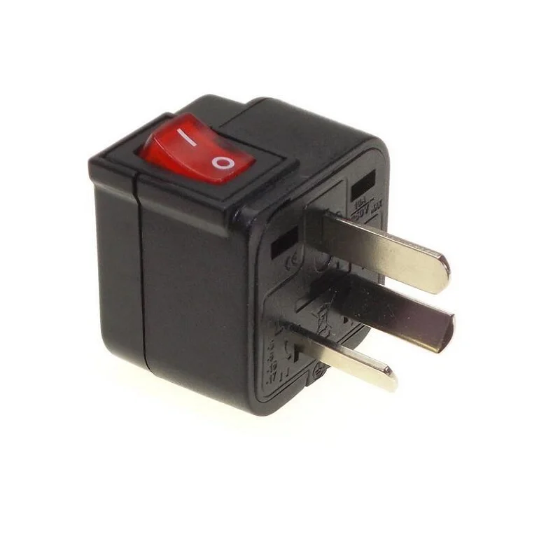 EU US UK AU Universal Power Plug Converter Travel Adapter With LED Main Switch Convert World Black | Электроника