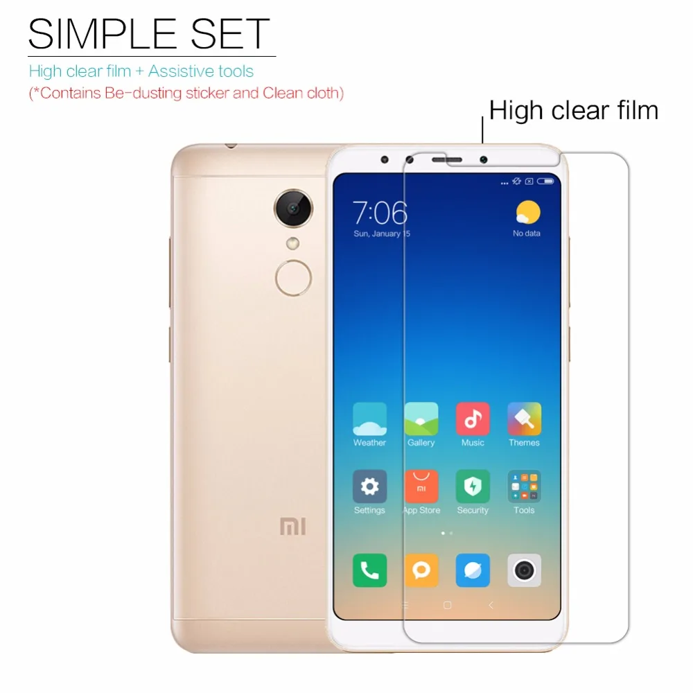 Nillkin прозрачная ПЭТ Высокая Прозрачная/матовая защитная пленка для xiaomi redmi5 redmi 5 plus Защитная пленка для экрана