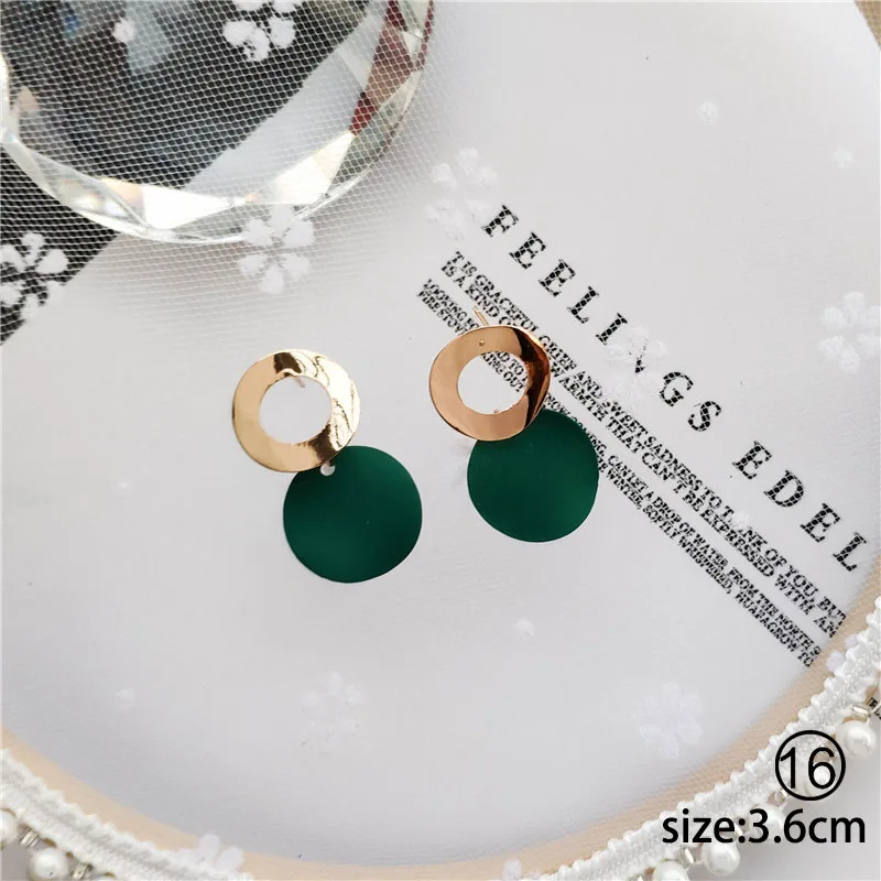 Style 16 Модные Зеленые акриловые серьги киви для женщин, милые кактусы, геометрические ацетатные Зеленые Бусины, серьги с подвеской, женские подарки - Окраска металла: Style 16