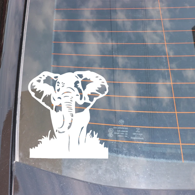 

YJZT 15.6CM*17CM Elephant Pattern Creative Car Sticker Vinyl Decal Decoration Car Trunk Black/Silver C4-1641
