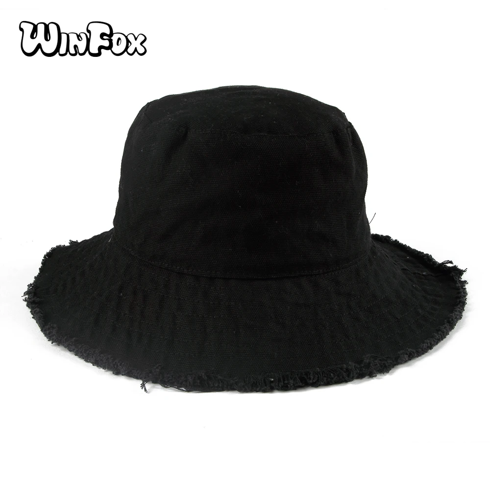 Winfox Новинка лета 2018 черные серые верблюжьи однотонные джинсовые шапки Gorro Pescador с