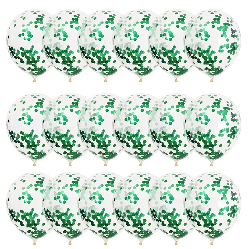 18pcs Green Balloons Confetti balloons Set Chrome ballon Birthday deco Party Wedding Decoration Wedding Anniversary globals Metallic - Цвет: 18pcs