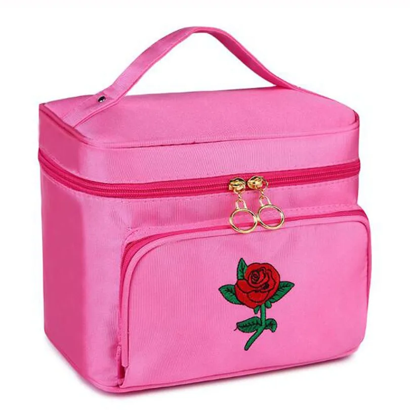 Женская обувь с вышитыми цветами Сумка-Органайзер для косметики Красота сумка