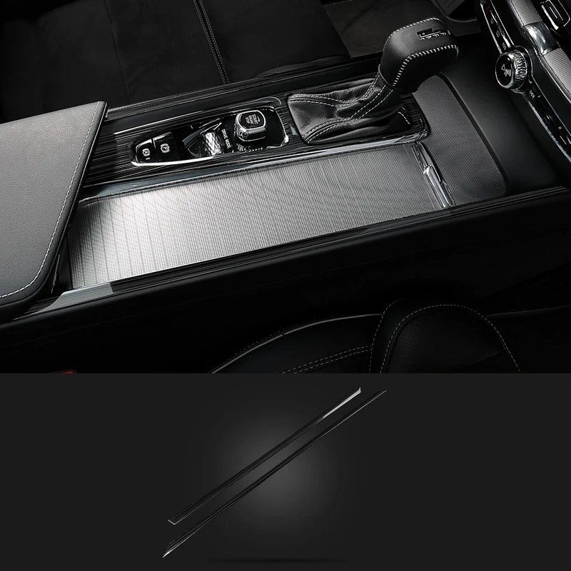2pcs Для Volvo XC60 черный Титан Нержавеющая сталь интерьер автомобиля декоративный отделка литья крышка автомобиля Стайлинг Аксессуары - Цвет: 2pcs