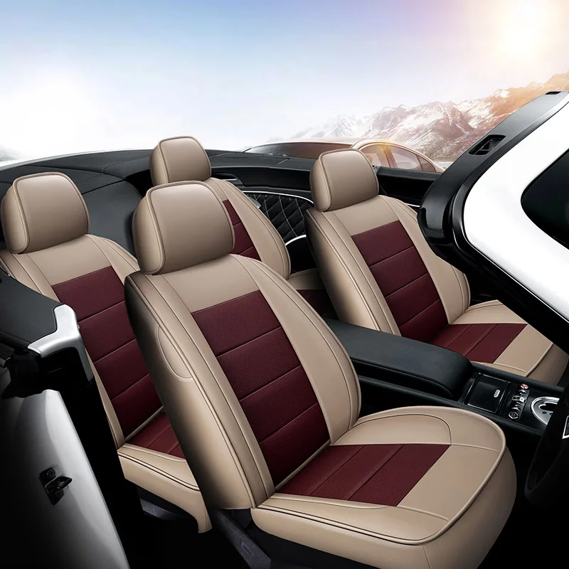 color 7 Yuzhe Авто автомобилей из воловьей кожи кожаный чехол автокресла для Audi A6L Q3 Q5 Q7 S4 A5 A1 A2 A3 A4 B6 b8 B7 A6 автомобильные аксессуары - Название цвета: color 7