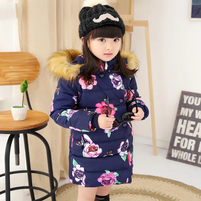 

Child jacket Girl Spring Jackets for girls winter coat fashion children clothing Kids Hooded Coat Thicken cotton-padded jacket
