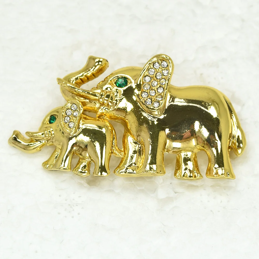

White Rhinestone Elephant Pin brooches C2101