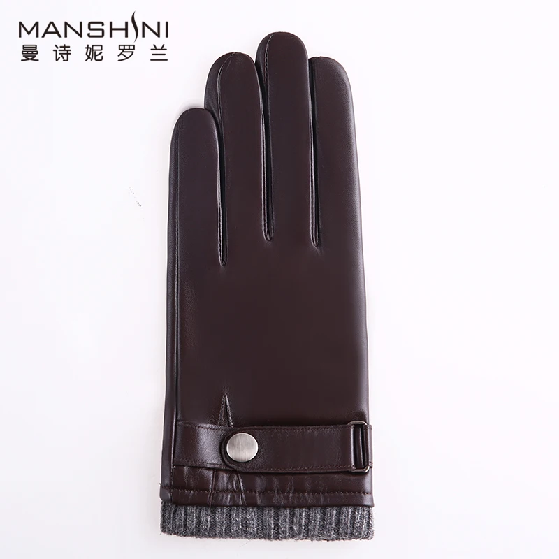 

Winter genuine leather gloves men touch screen gloves add velvet thickening men outdoor keep warm winter sheepskin gloves MLZ110