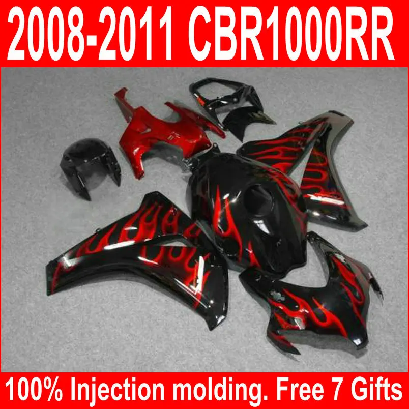 Комплект обтекателей под давлением 100% подходит для Honda CBR1000RR 08 09 10 11 комплект с