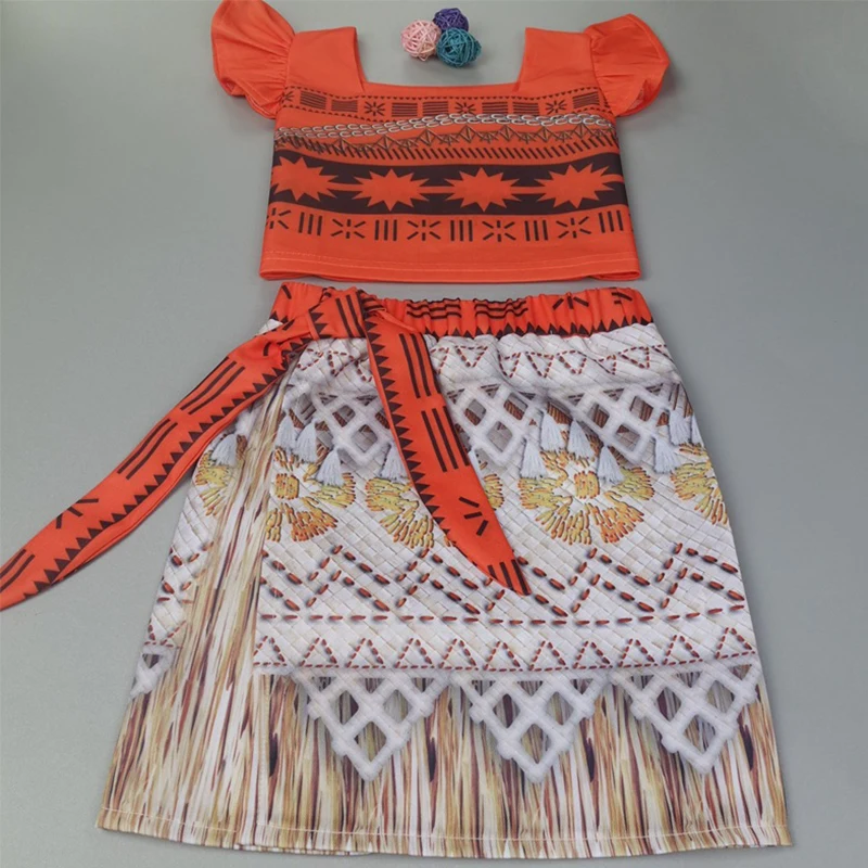 Movie Princess Moana Costume for Kids Dress Cosplay Children Halloween Girls Party |