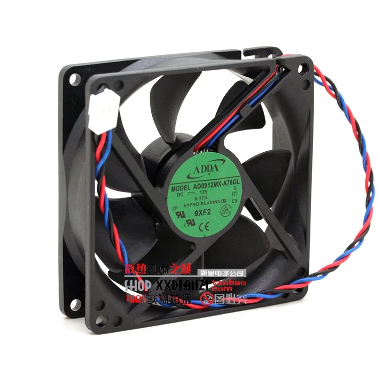 Оригинальный ADDA AD0912MX A76GL DC 12V 0.17A 3 Провода Сервер площадь Вентилятор