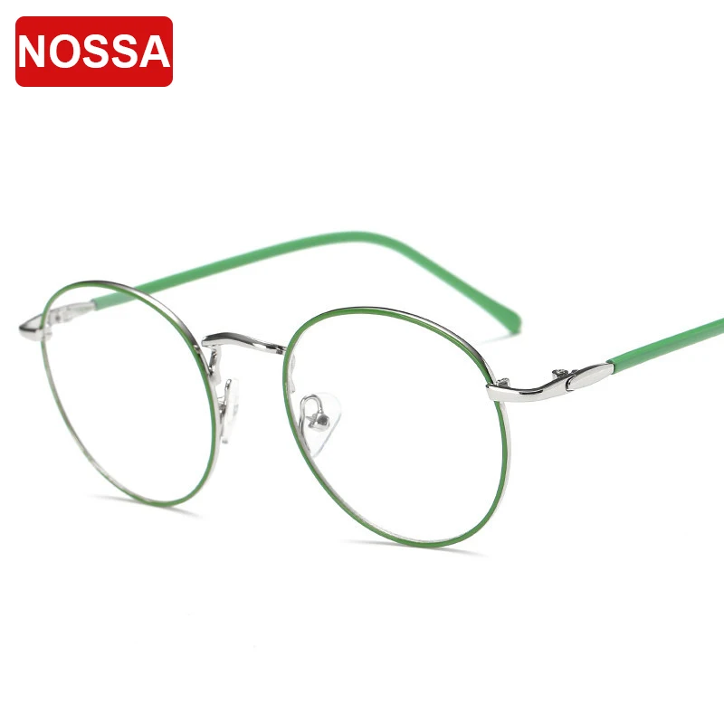 Круглые металлические очки NOSSA женские и мужские Модные оптические оправы для