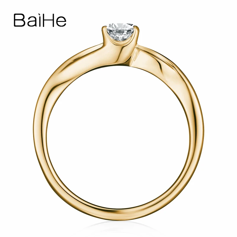 BAIHE однотонное 10K белое золото (AU417) сертифицировано 0.25ct круглый 100% муассанит