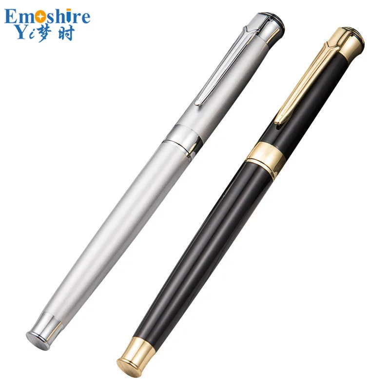 

Wholesale and Retail Silver 0.5mm Blue or0 Black Refill Metal Ballpoint Pen Commercial Ballpen School Office Writing P489