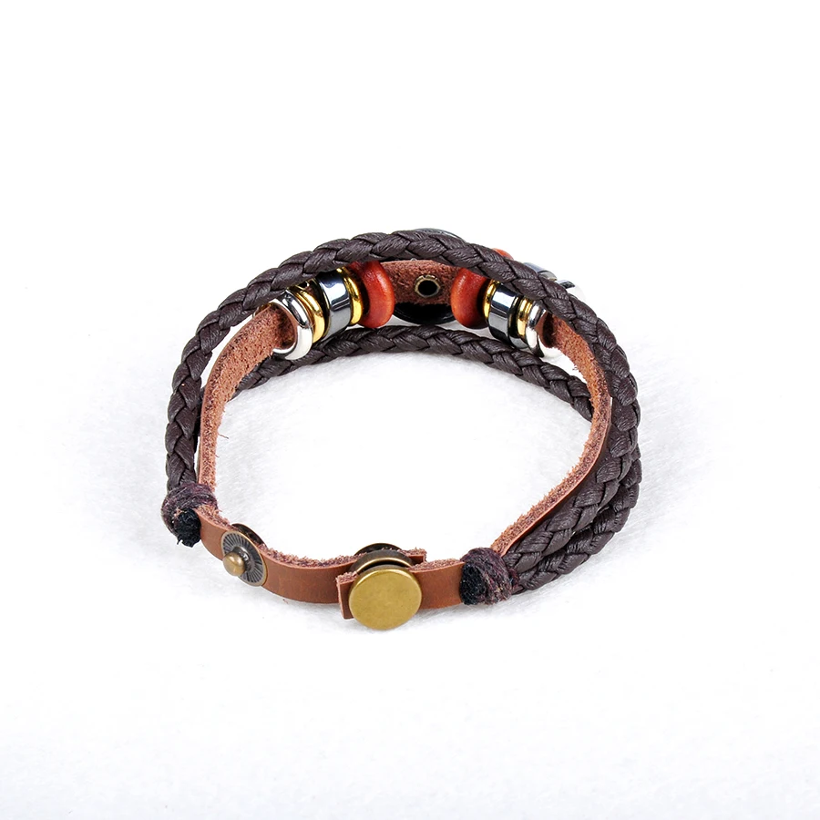 Boho Leather Snap Button Bracelets for Women Beads Stones Braclet &amp Bangles Female Wrap Wrist Watch Wristbands Jewelry | Украшения и