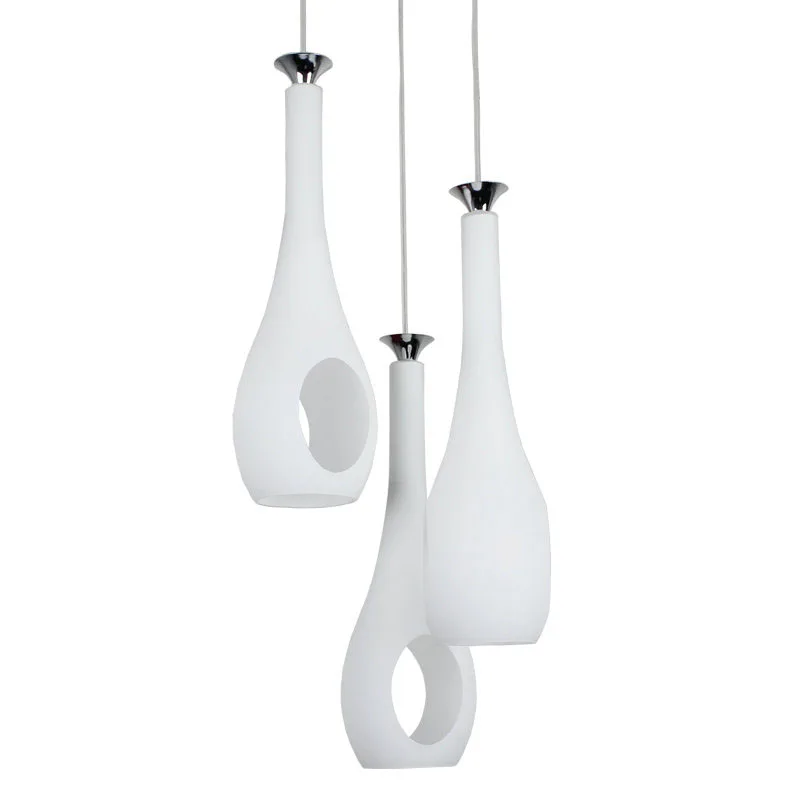 Роскошные стеклянные бутылки цвета слоновой кости столовая Подвесная лампа