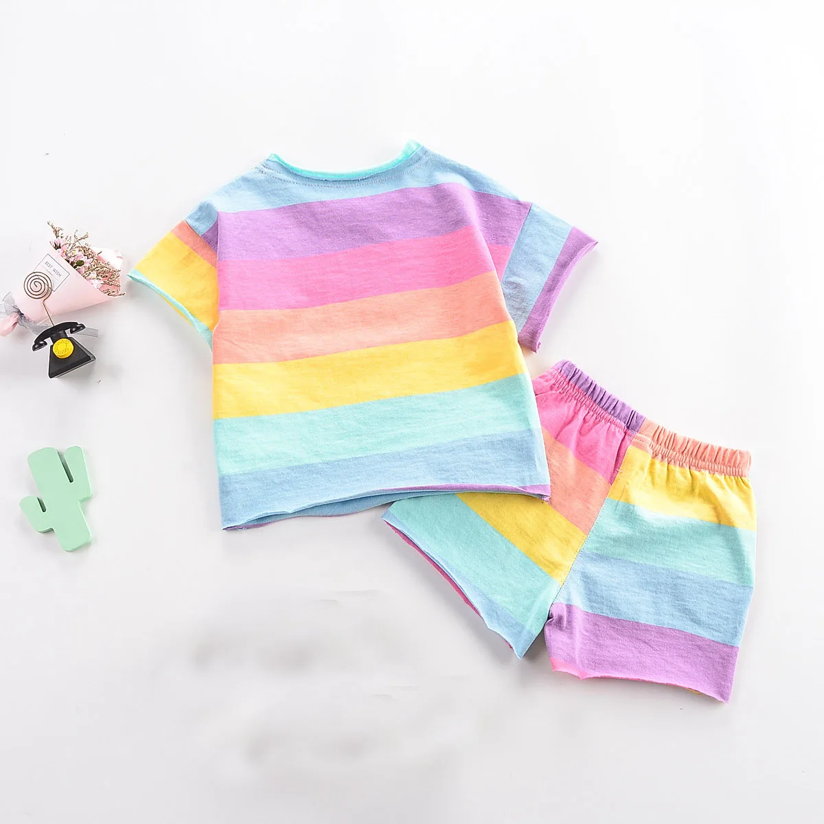 Повседневный летний комплект одежды из 2 предметов для мальчиков и девочек