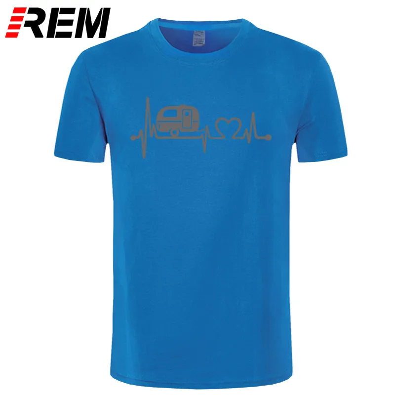 REM, горький кофе, новые летние хлопковые мужские футболки, топы, футболки с короткими рукавами, Camper, для путешествий, Hiker, Camper, Heartbeat, футболка - Цвет: blue gray