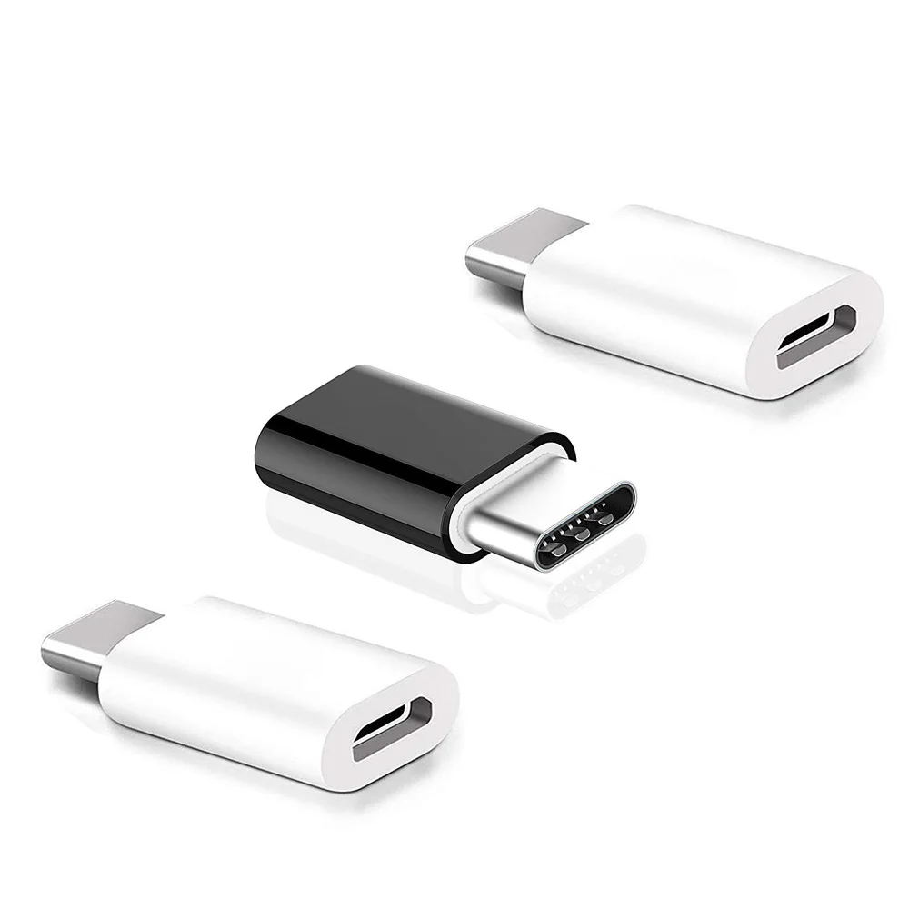 NYFundas 3 шт. type c к Micro Usb для One Plus 6 3 OnePlus 6 samsung Galaxy j7 j7 Max type-Usbc коннектор type-c адаптер - Цвет: Black 1 And White 2