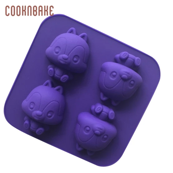 COOKNBAKE форма белки силиконовый инструмент для выпечки торта Силиконовое мыло для пудинга и желе форма для льда маленький торт Печенье Кондитерские формы 4 отверстия