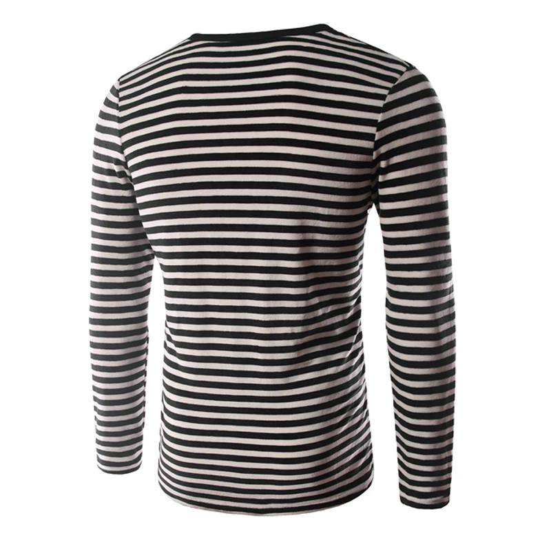 Зима новинка джокер черный белый полосатый свитер толстовки мужчины с длинными