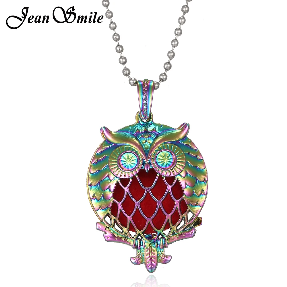 Новый Сова Арома колье аромараспылитель открытый красочный медальон