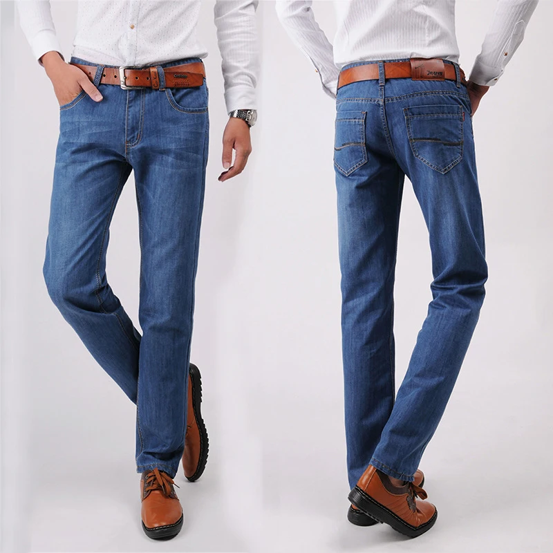 Black Jeans Men four seasons Stretch Denim Man Elastic Casual Classic Retro straight Jean Pants Male Quality Homme | Мужская одежда