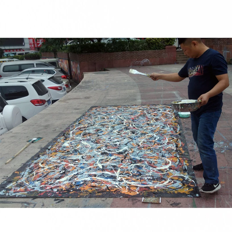 Ручная роспись маслом Dafen artist Liang Canbin крупномасштабная абстрактная картина