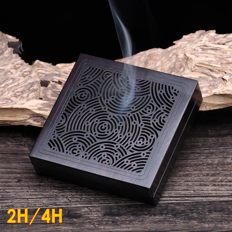 

Purple light sandalwood square incense burner lying incense box ebony incense burner creative home travel car incense box