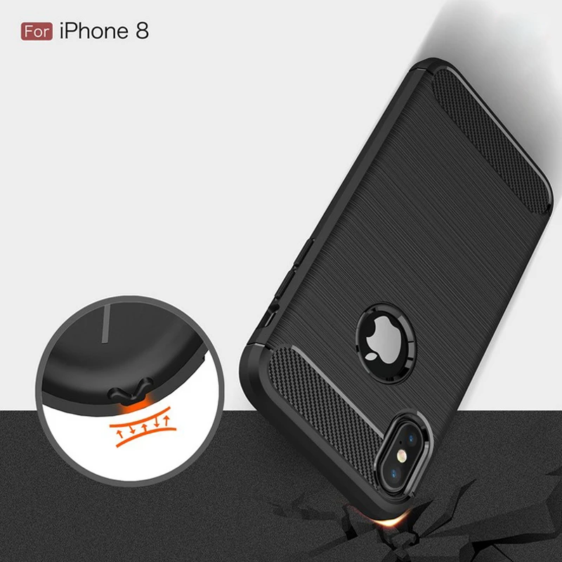Yueyao углерода Волокно ТПУ рисунок Чехол для apple iphone 8 чехол Роскошные