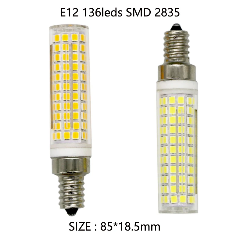 Диммируемая Светодиодная лампа E11 E12 E14 BA15D 136 2835SMD 110 В 220 15 Вт светодиодная для