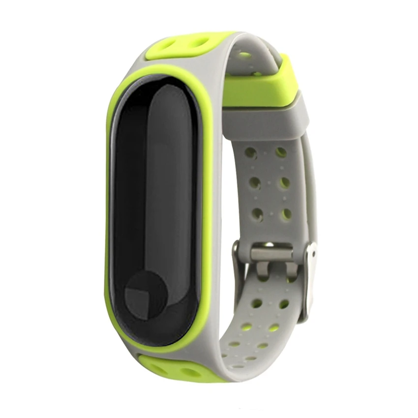 gray green Cerreat умные Аксессуары Силиконовый двойной цветной ремешок для mi band 3 сменный ремешок для часов для Xiaomi mi Band 3 браслет - Цвет: gray green