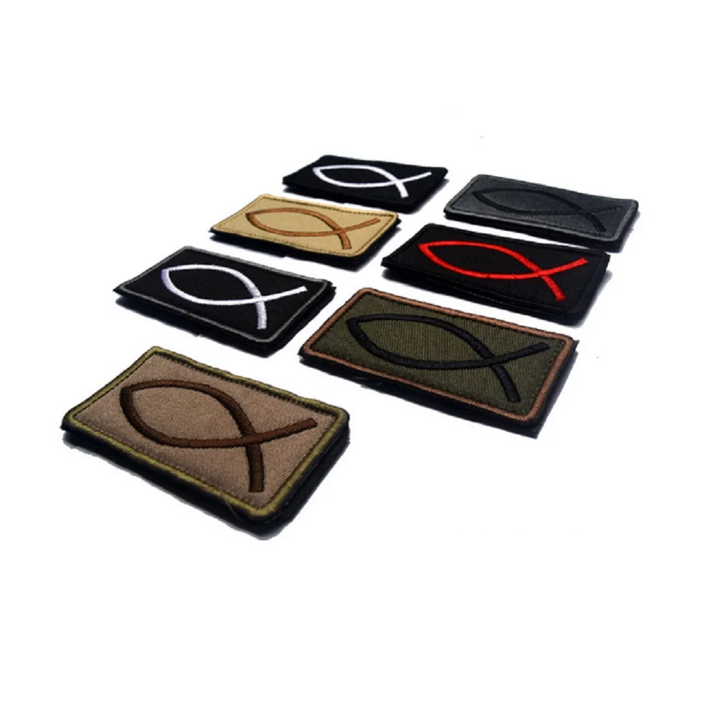 Военные тактические нашивки JESUS FISH CHRISTIAN USA CRUSADER ICHTHYS военные нашивки|us patch|patches