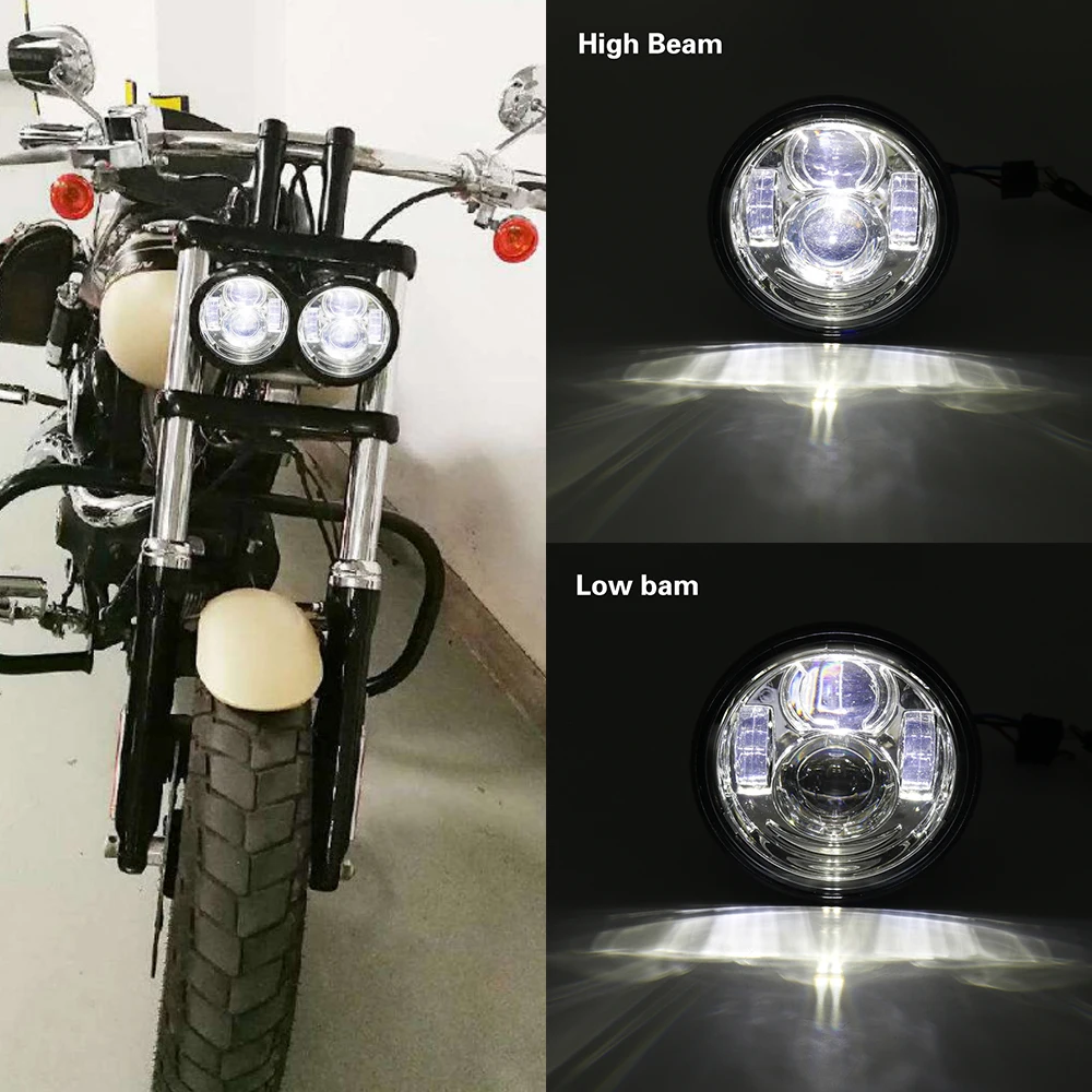 Для Harley Davidson Fat Bob FXDF 08 16 мотоциклетный светодиодный налобный фонарь FatBob двойной
