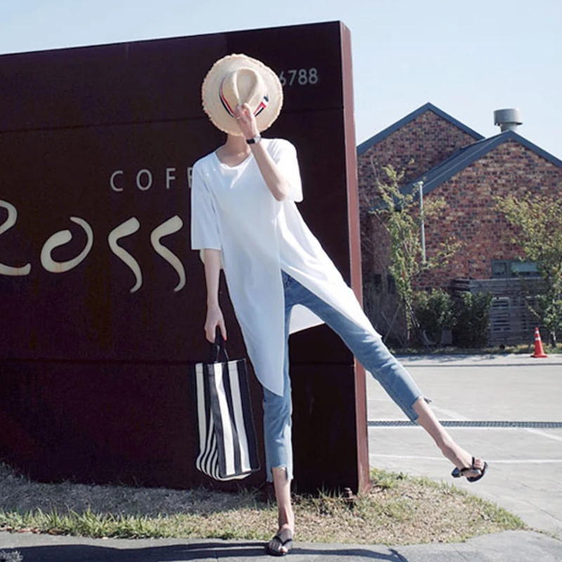 Женская футболка с короткими рукавами новая Корейская свободная большого