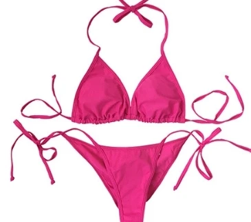 hot pink SCRUNCH BUTT brazilia маленькое бикини с мягкой подкладкой бюстгальтер сексуальный s m l - Цвет: hot pink