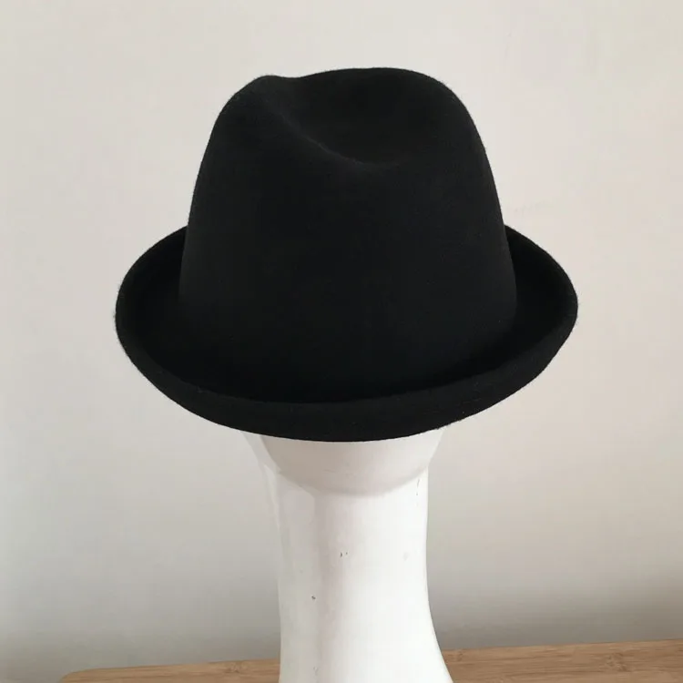 Маленькие федоры модная джазовая шляпа мужская короткий край скручивающийся