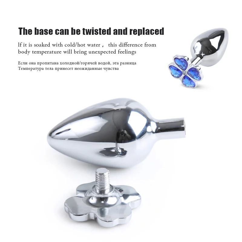 Анальная пробка из нержавеющей стали с кристаллами стимулятор задницы мини